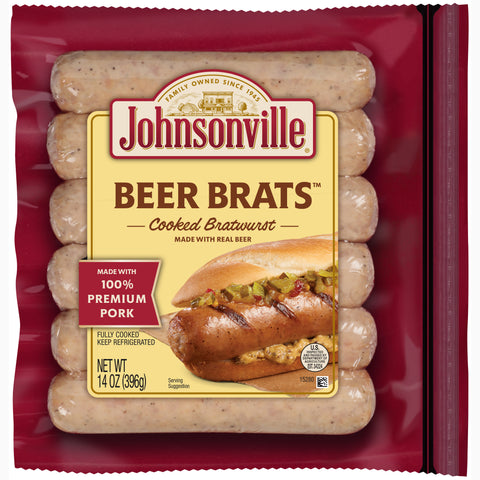 Beer Brats Cooked Bratwurst 6-packages