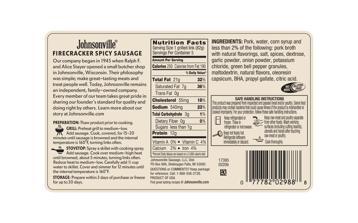 Firecracker Sausage 6packages Johnsonville Marketplace