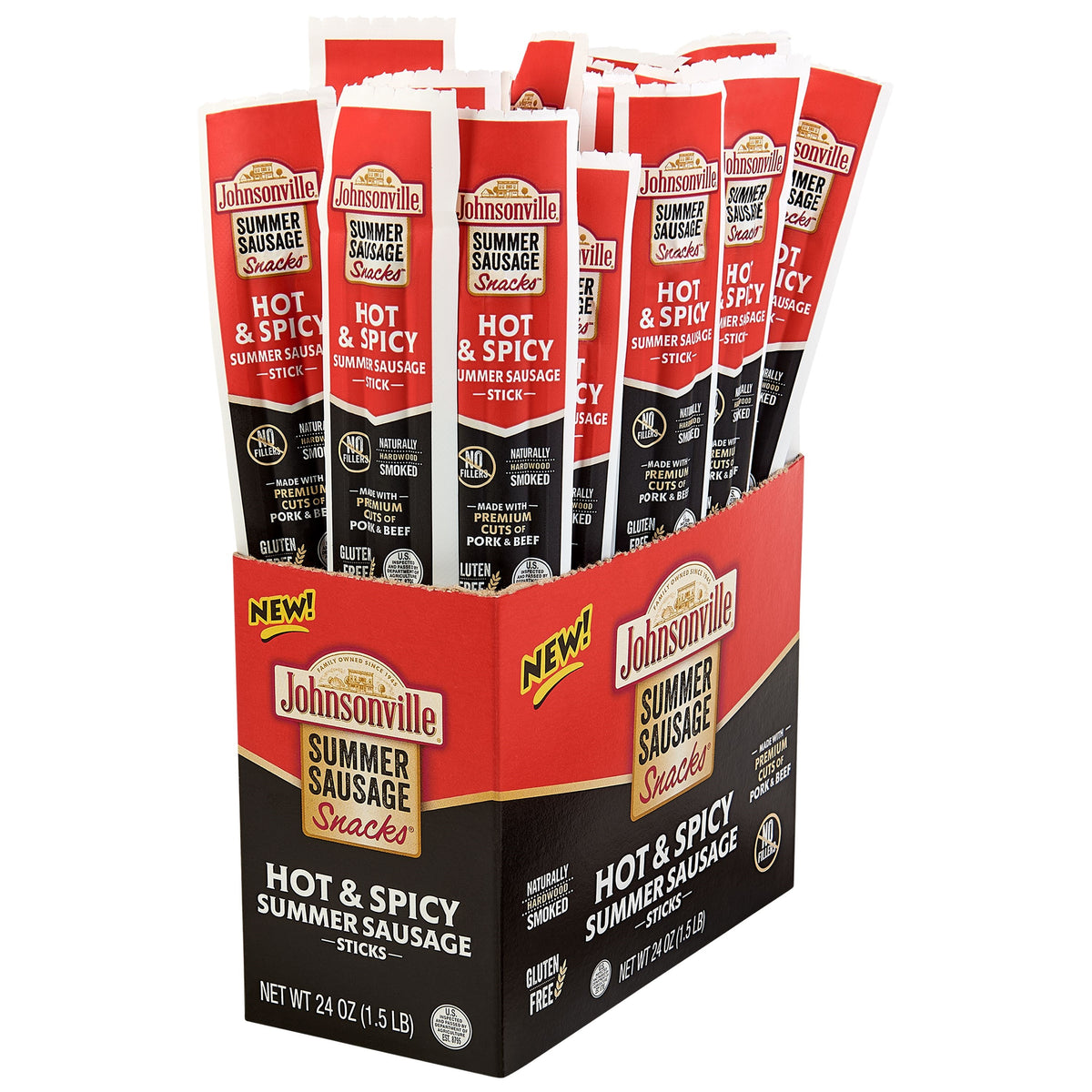 Hot & Spicy Summer Sausage Sticks Johnsonville Marketplace