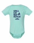 Grill Eat Nap Repeat Onesie
