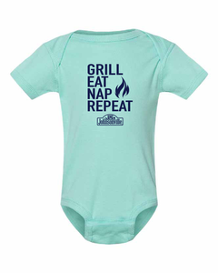 Grill Eat Nap Repeat Onesie