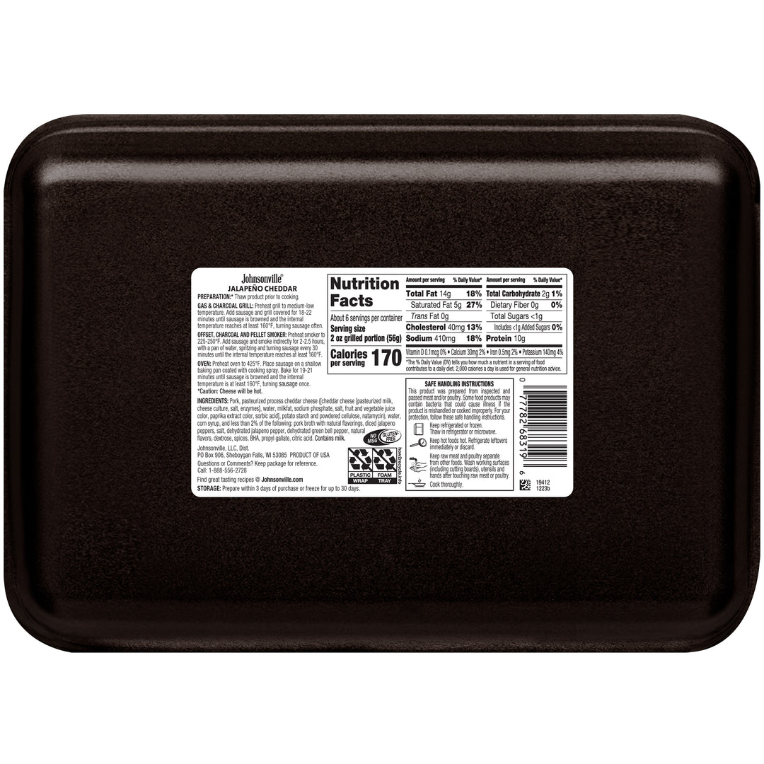 Fresh Jalapeno Cheddar Sausage 3packages Johnsonville Marketplace