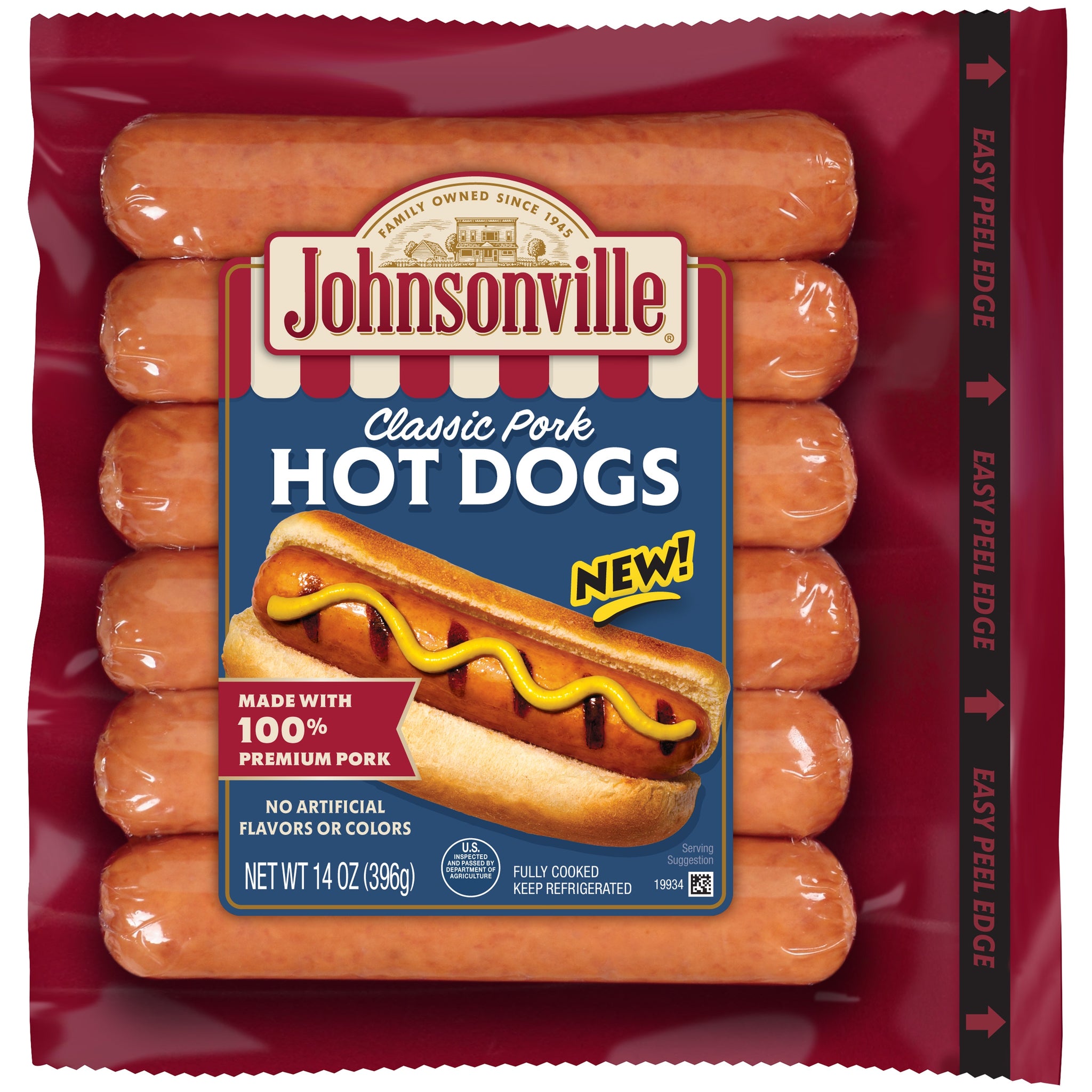 Hot Dog Inpackage Classic Pork Hot Dogs 6-Packages – Johnsonville Marketplace
