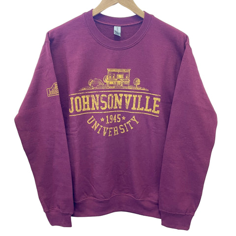 JOHNSONVILLE UNIVERSITY CREWNECK BURGUNDY