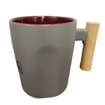 Wooden Handle Grey Mug