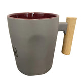 Wooden Handle Grey Mug