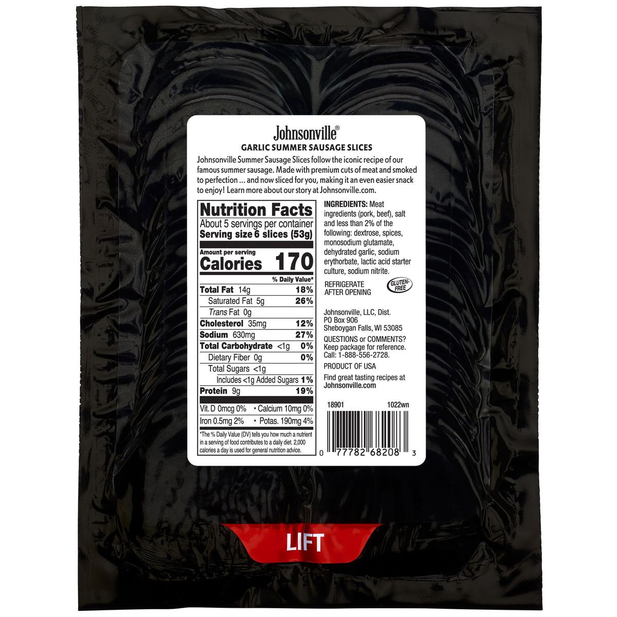 Garlic Summer Sausage Slices Johnsonville Marketplace