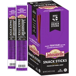 Box of 24/1oz Sweet Teriyaki Summer Sausage Sticks – Johnsonville
