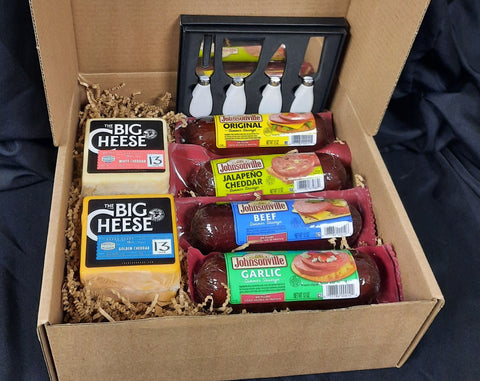 Big Cheese and Sausage Gift Box with Cheese Knife Set