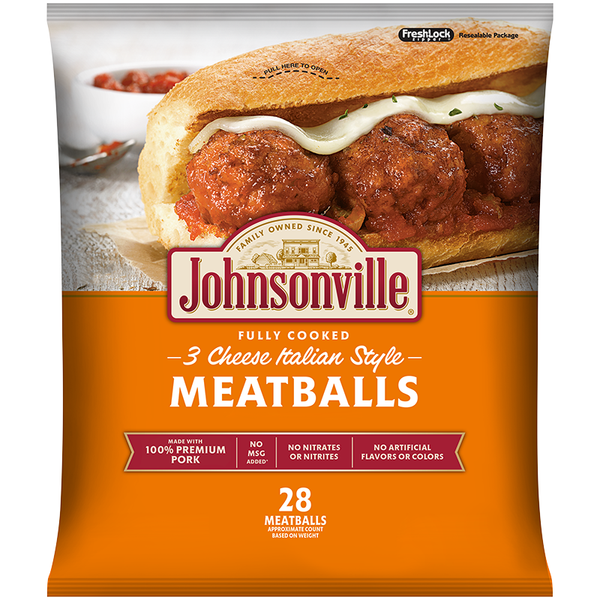 3 Cheese Italian Style Meatballs – Johnsonville Marketplace