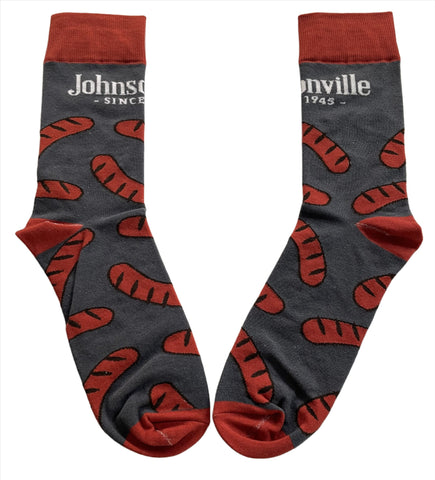 Johnsonville Brat Socks Since 1945 Grey
