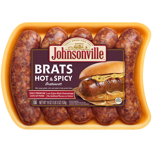 Hot Spicy Bratwurst 6 packages Johnsonville Marketplace