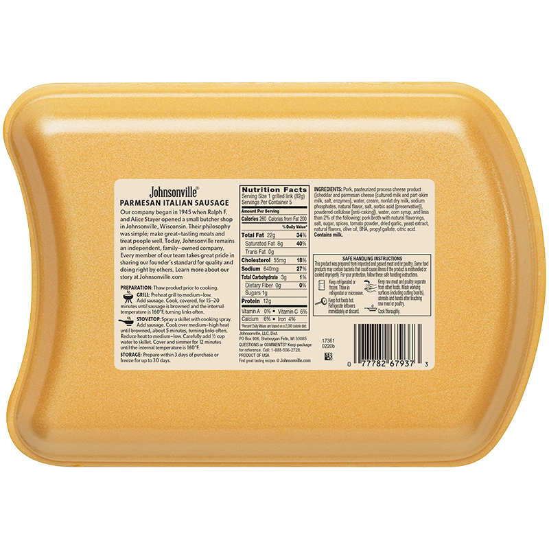 Parmesan Italian Sausage 6packages Johnsonville Marketplace